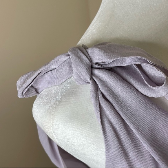 Reformation Lilac Sheer Shoulder Knot Midi Dress US 6 - Picture 6 of 8